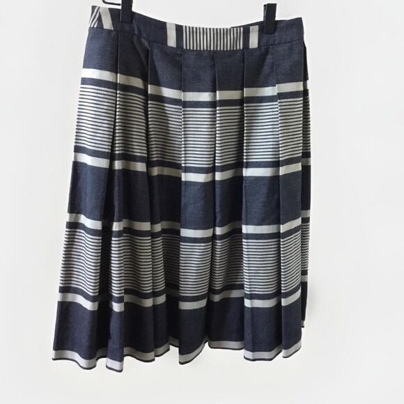 Anthropologie  Moulinette Soeurs Pleated Striped Skirt Size 4 - Picture 1 of 5